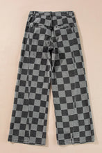 Load image into Gallery viewer, Checkered Wide Leg Jeans with Pockets
