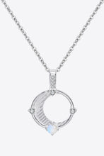 Load image into Gallery viewer, Inlaid Zircon and Natural Moonstone Pendant Necklace
