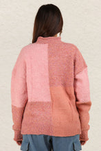 Load image into Gallery viewer, VERY J Color Block Mock Neck Drop Shoulder Sweater
