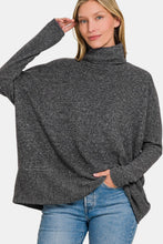 Load image into Gallery viewer, Zenana Full Size Brushed Melange Hacci Turtleneck Sweater
