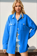 Load image into Gallery viewer, Double Take Full Size Textured Button Up Drop Shoulder Shacket
