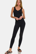 Load image into Gallery viewer, Zenana Ribbed Bra Padded Sports Seamless Jumpsuit
