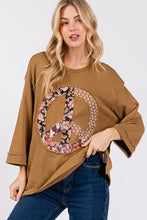 Load image into Gallery viewer, SAGE + FIG Floral Peace Patch Round Neck Top
