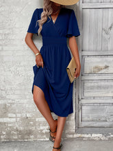 Load image into Gallery viewer, Surplice Flutter Sleeve Midi Dress
