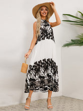 Load image into Gallery viewer, Tied Printed Sleeveless Midi Dress
