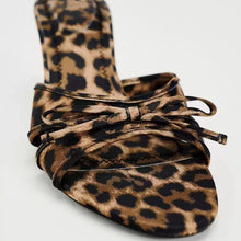 Load image into Gallery viewer, Bow Leopard Kitten Heel Sandals
