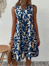 Load image into Gallery viewer, Printed Notched Sleeveless Mini Dress
