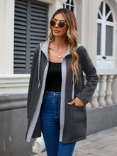 Load image into Gallery viewer, Drawstring Long Sleeve Hooded Jacket
