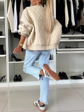 Load image into Gallery viewer, Baseball Collar Snap Down Long Sleeve Jacket
