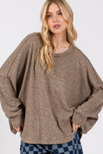 Load image into Gallery viewer, SAGE + FIG Round Neck Batwing Sleeve Oversize Top
