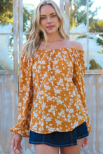 Load image into Gallery viewer, Hailey &amp; Co Floral Off-Shoulder Balloon Sleeve Blouse

