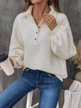 Load image into Gallery viewer, Perfee Half Button Long Sleeve Sweatshirt
