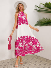 Load image into Gallery viewer, Tied Printed Sleeveless Midi Dress
