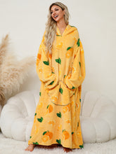 Load image into Gallery viewer, Fuzzy Pocketed Long Sleeve Hooded Lounge Dress
