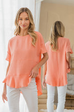Load image into Gallery viewer, Sew In Love Round Neck Ruffled Top
