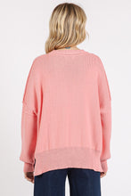 Load image into Gallery viewer, Mittoshop Side Slit Round Neck Drop Shoulder Sweater

