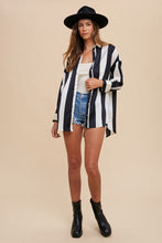 Load image into Gallery viewer, Annie Wear Striped Dropped Shoulder Button Up Shirt
