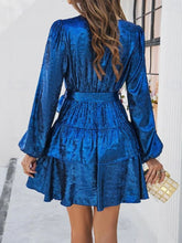 Load image into Gallery viewer, Tied Surplice Long Sleeve Dress
