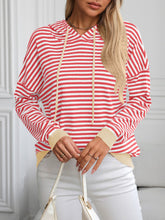 Load image into Gallery viewer, Mandy Striped Long Sleeve Hooded Knit Top
