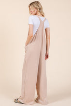Load image into Gallery viewer, BOMBOM Knot Straps Wide Leg Ribbed Overalls with Pockets
