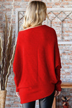 Load image into Gallery viewer, First Love Full Size Asymmetrical Hem Dolman Sleeve Sweater
