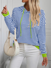 Load image into Gallery viewer, Mandy Striped Long Sleeve Hooded Knit Top
