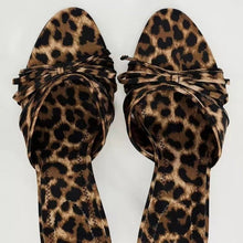 Load image into Gallery viewer, Bow Leopard Kitten Heel Sandals
