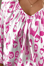 Load image into Gallery viewer, Leopard V-Neck Three-Quarter Sleeve Blouse
