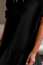 Load image into Gallery viewer, Ruffled Round Neck Cap Sleeve Mini Dress
