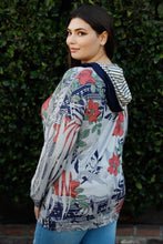 Load image into Gallery viewer, Blumin Apparel Full Size Floral Zip Up Hoodie
