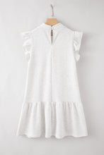 Load image into Gallery viewer, Ruffled Round Neck Cap Sleeve Mini Dress
