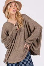 Load image into Gallery viewer, SAGE + FIG Round Neck Batwing Sleeve Oversize Top
