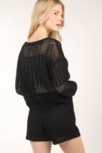 Load image into Gallery viewer, VERY J Openwork Cropped Cover Up and Shorts Set
