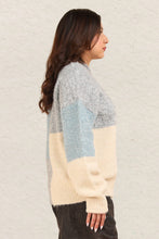 Load image into Gallery viewer, VERY J Color Block Mock Neck Drop Shoulder Sweater
