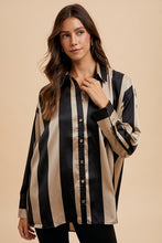Load image into Gallery viewer, Annie Wear Striped Dropped Shoulder Button Up Shirt
