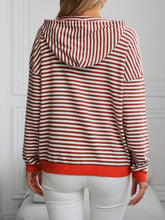 Load image into Gallery viewer, Mandy Striped Long Sleeve Hooded Knit Top
