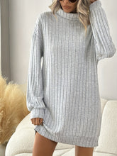 Load image into Gallery viewer, Turtleneck Dropped Shoulder Long Sleeve Mini Dress
