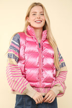 Load image into Gallery viewer, VERY J Shiny Metallic Zip Up Puffer Vest
