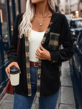 Load image into Gallery viewer, Pocketed Plaid Button Down Hooded Shacket
