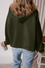 Load image into Gallery viewer, Pocketed Half Zip Dropped Shoulder Hoodie
