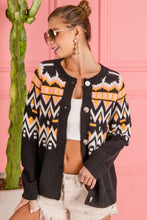 Load image into Gallery viewer, BiBi Ethnic Pattern Button Up Knit Cardigan
