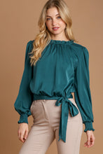 Load image into Gallery viewer, Umgee Frill Tied Hem Long Sleeve Blouse
