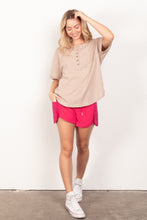 Load image into Gallery viewer, VERY J Twisted Sleeve Band Half Button Top
