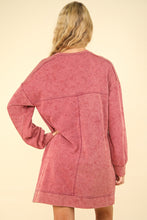 Load image into Gallery viewer, VERY J Mineral Washed Oversized Sweatshirt Mini Dress
