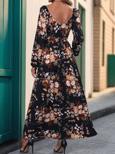 Load image into Gallery viewer, Perfee Slit Printed Surplice Long Sleeve Maxi Dress

