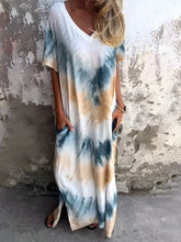 Load image into Gallery viewer, Full Size Pocketed Tie-Dye Short Sleeve Dress
