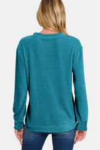 Load image into Gallery viewer, Zenana Chenille Waffle Round Neck Sweater
