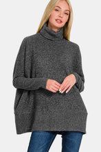 Load image into Gallery viewer, Zenana Full Size Brushed Melange Hacci Turtleneck Sweater
