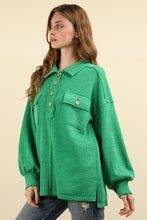 Load image into Gallery viewer, VERY J Collared Half Button Knit Top with Pockets
