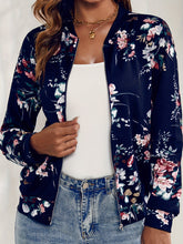 Load image into Gallery viewer, Printed Zip Up Long Sleeve Outerwear
